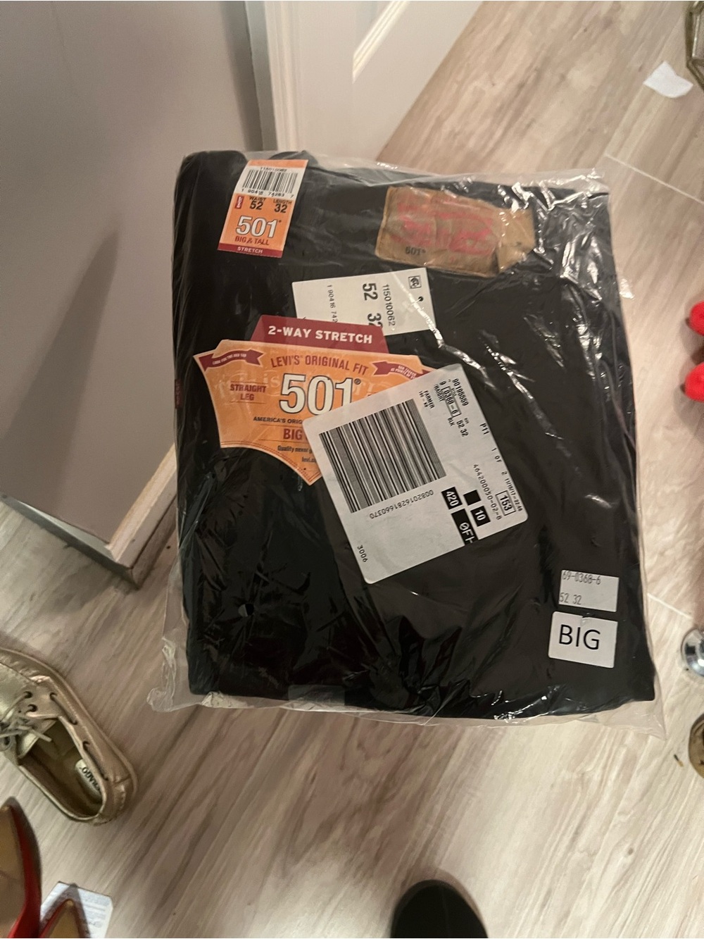 Levi's Black 501 Big & Tall Jeans